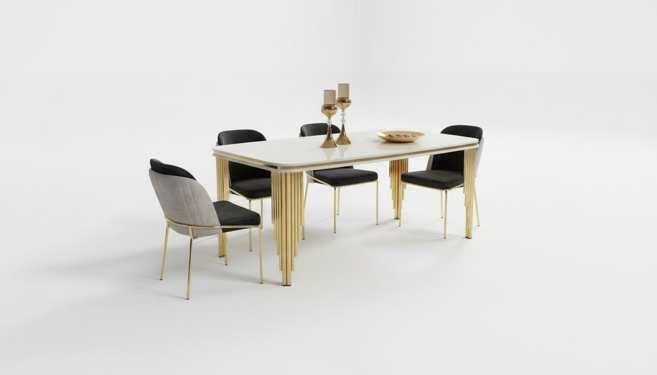 Moderne EsszimmermÃ¶bel Luxus Essecke Esstisch Essgruppe StÃ¼hle WeiÃ 5tlg