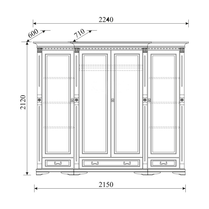 Klassische SchrÃ¤nke Schrank Schrankwand Kleiderschrank Massiv Holz Kolonial
