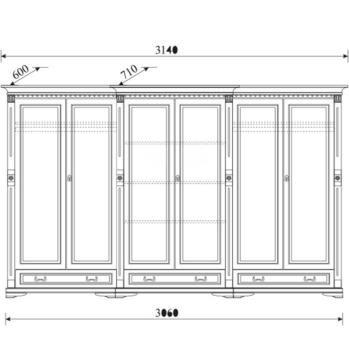 Klassische Design Kleiderschrank SchrÃ¤nke Schrank Schrankwand Massiv Kolonial