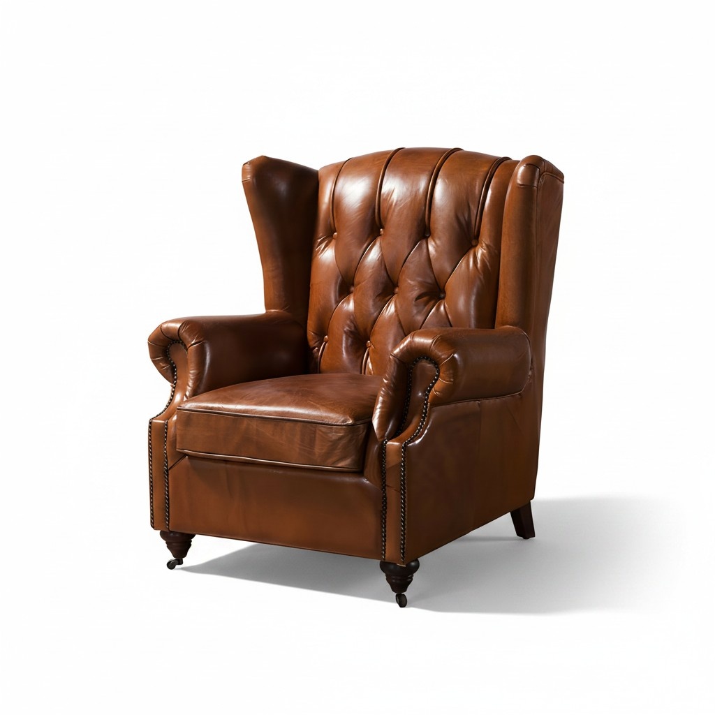 Ohrensessel Chesterfield Braun â Retro Chic & Bequemlichkeit