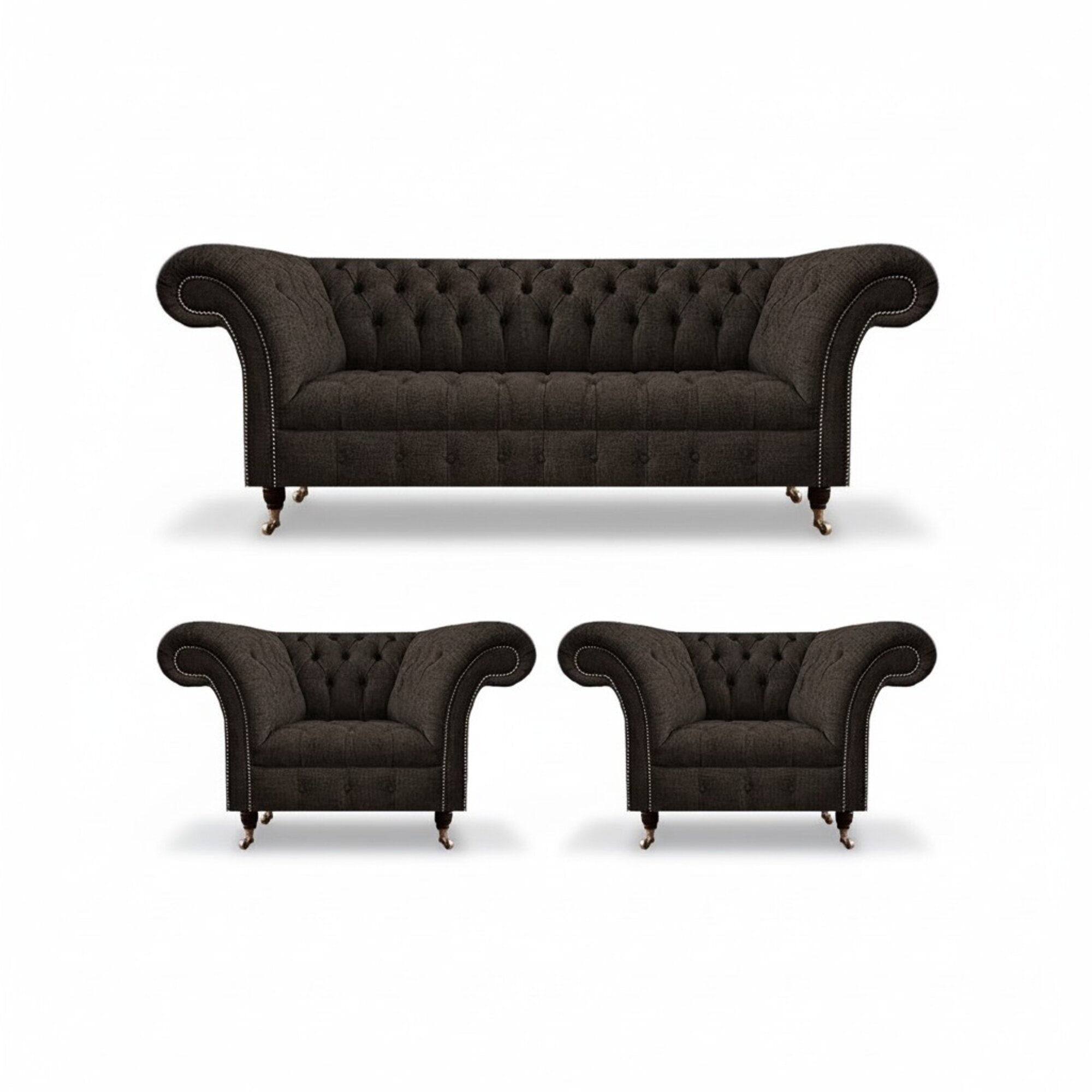 PolstermÃ¶bel Chesterfield Wohnzimmer Set 3tlg Luxus Komplett Designer