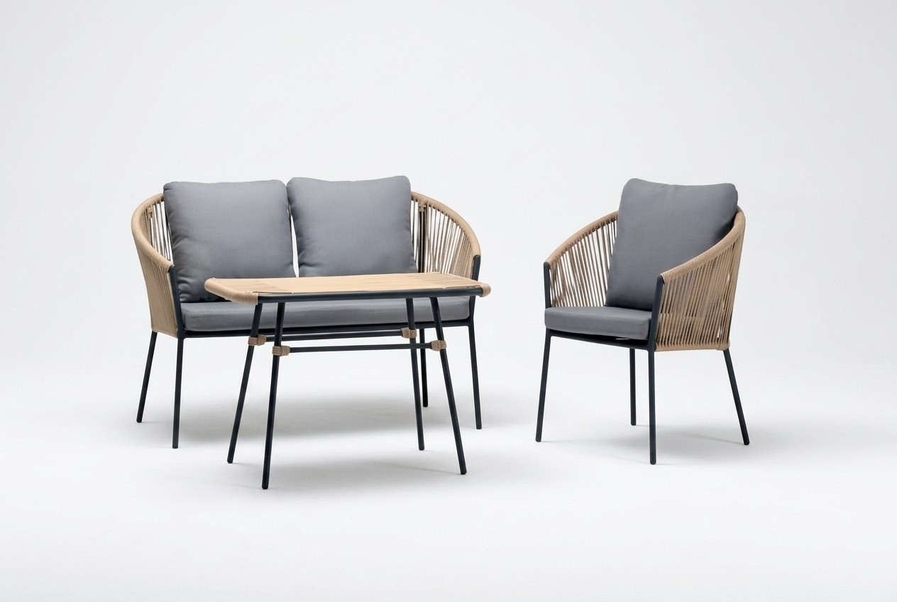 RattanmÃ¶bel Lounge Garten Terrasse Sofa MÃ¶bel Balkon Couch 2+1 + Couchtisch
