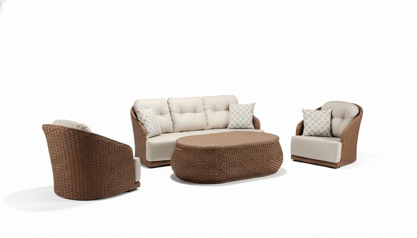 RattanmÃ¶bel Outdoor BalkonmÃ¶bel TerrassenmÃ¶bel GartenmÃ¶bel Sitzgarnitur 4tlg.