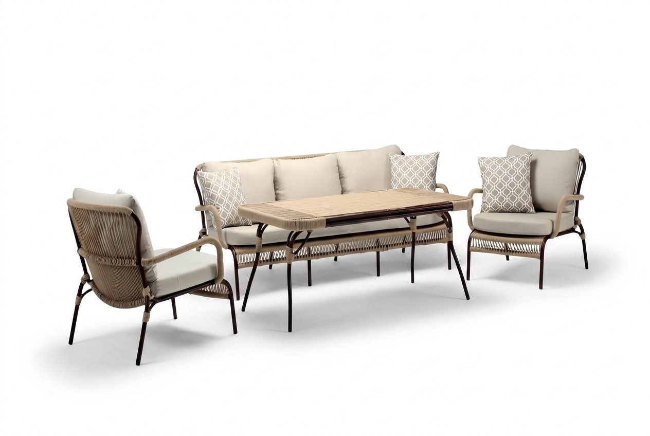 RattanmÃ¶bel Sofagarnitur Garten Terrasse Set Balkon Outdoor Lounge MÃ¶bel 4tlg.