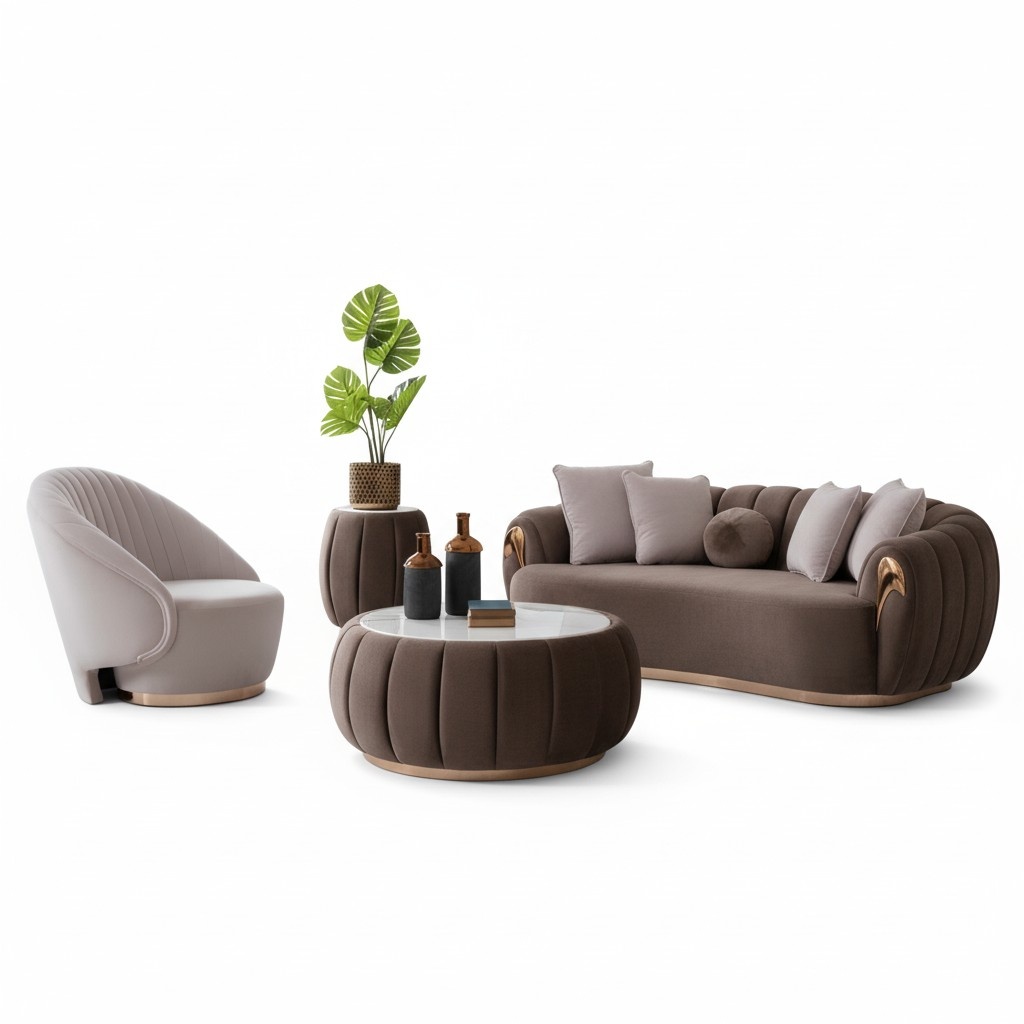 Runder Couchtisch Polster Tisch mit runden Tischplatte Couchtische Tische MÃ¶bel