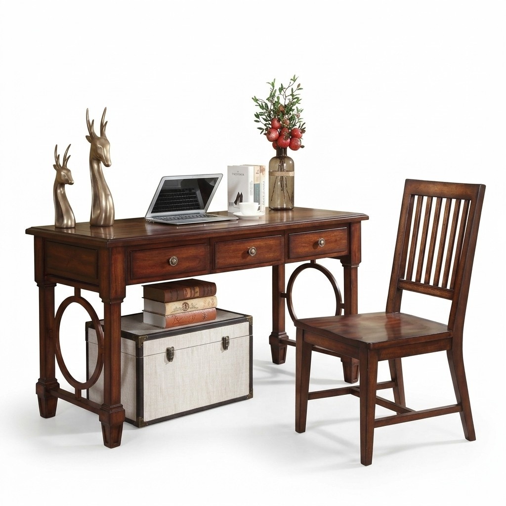 Schreibtisch 2tlg. Set BÃ¼ro Einrichtung Tisch Holz Design MÃ¶bel Schrank
