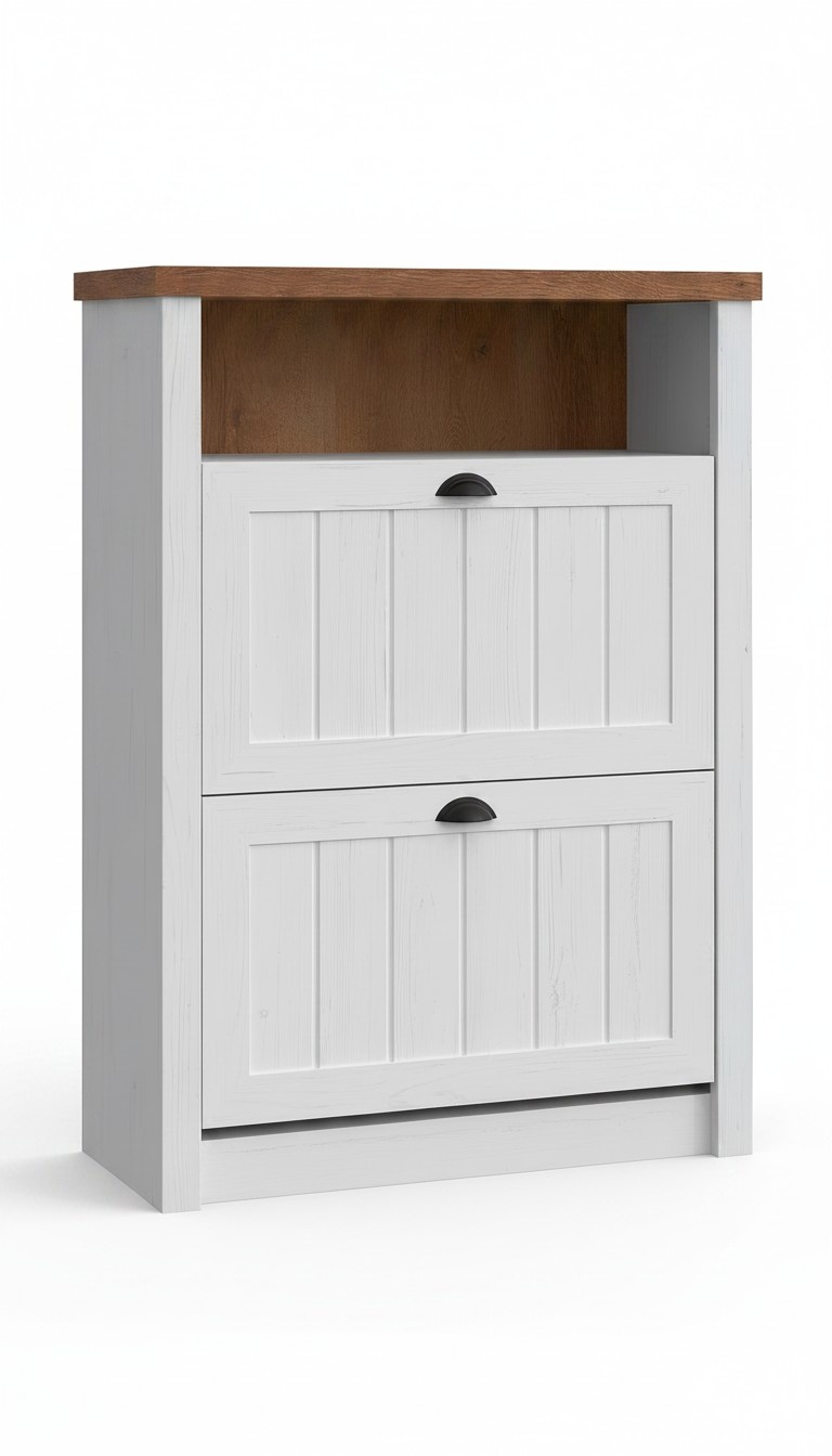 Schuhschrank mit Klappen Schuhkippschrank Kommode Doppelfach SchuhmÃ¶bel
