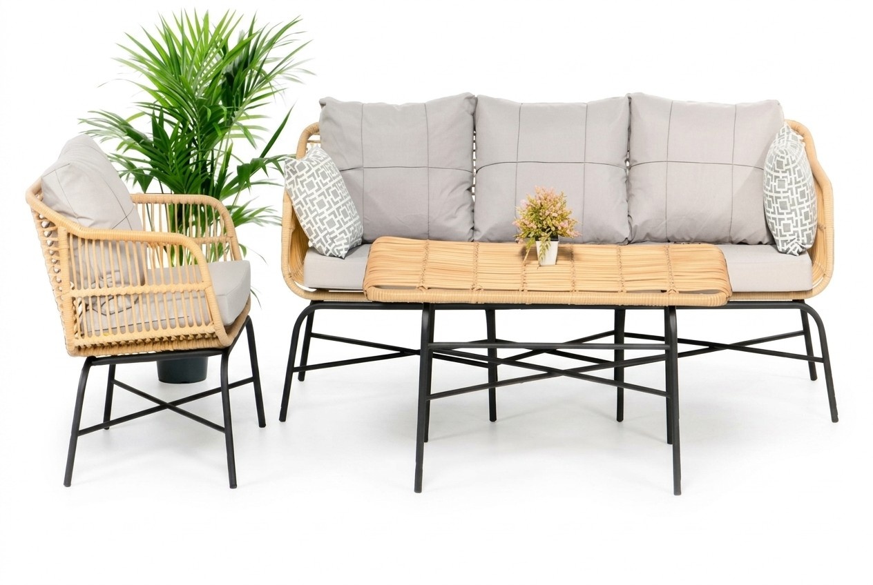 Set 3tlg GartenMÃ¶bel SitzmÃ¶bel Sofagarnitur Terrasse Sofa Couch Moderne Neu