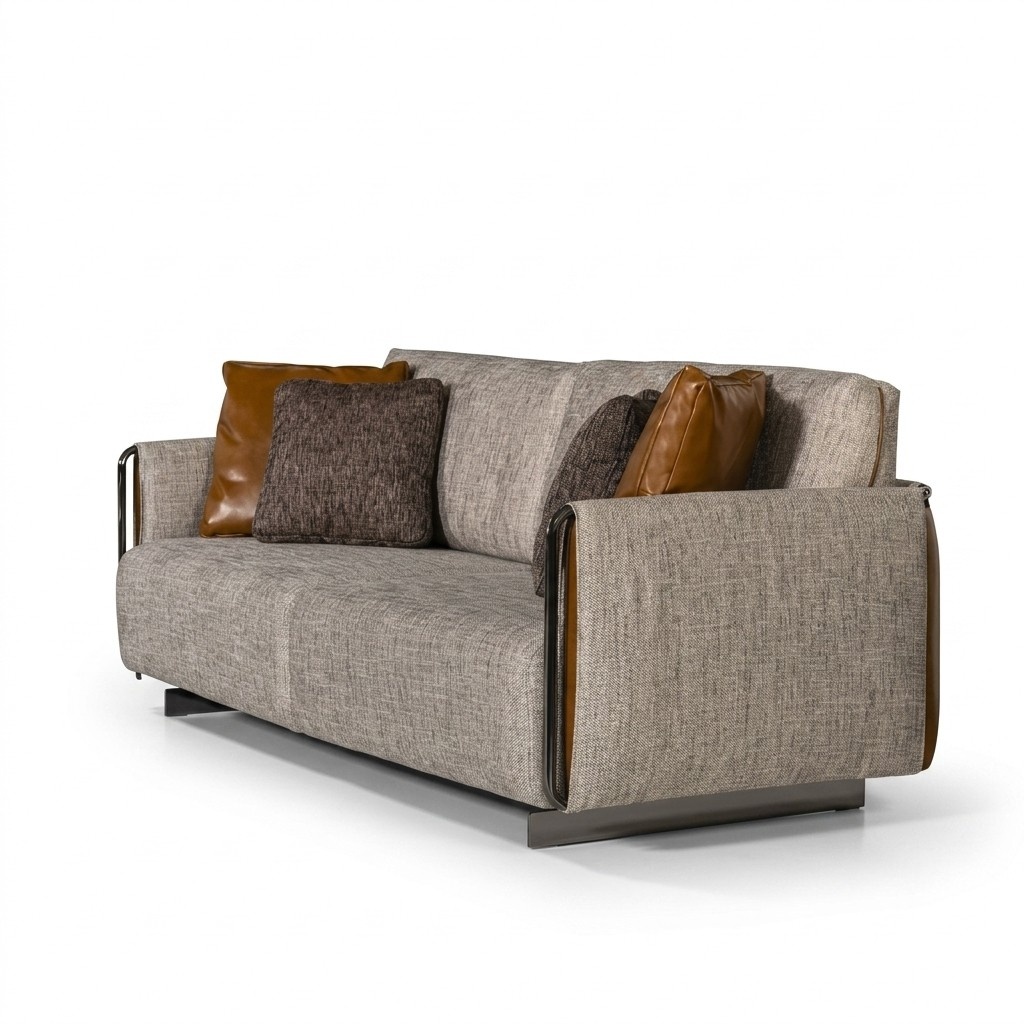 Sofa 3 Sitzer Hochwertig Farbe Grau Wohnzimmer Design Stil MÃ¶bel Moderne