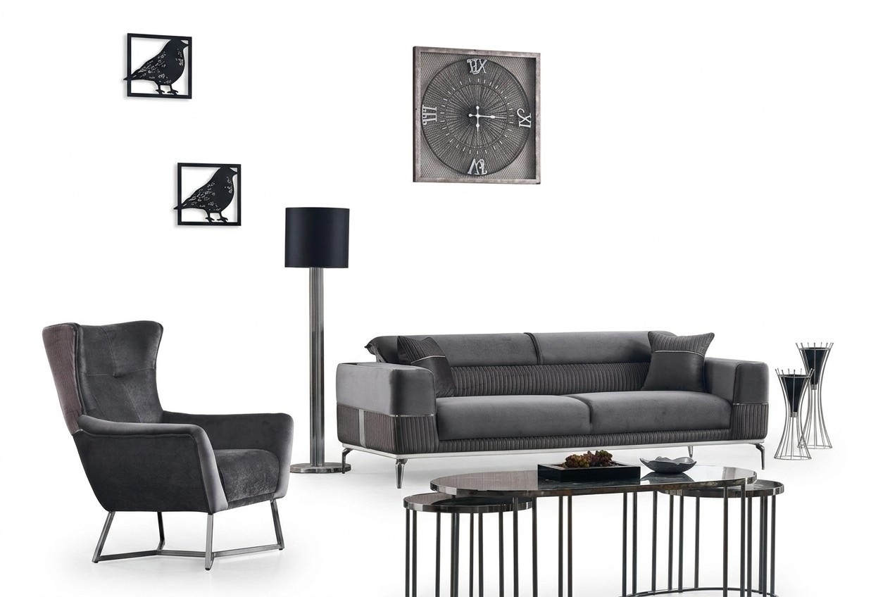 Sofa Set 2 tlg Wohnzimmer Komplett Sofagarnitur 3+1 Sitzer Polster MÃ¶bel Textil