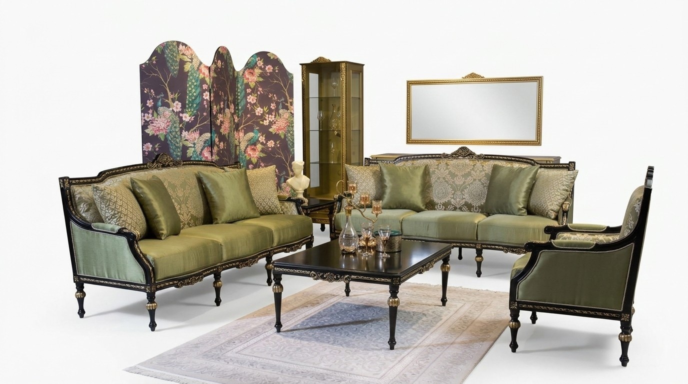 Sofagarnitur 3+3+1 Sitzer Couchtisch Sofa Sessel Sofas MÃ¶bel Set 4tlg