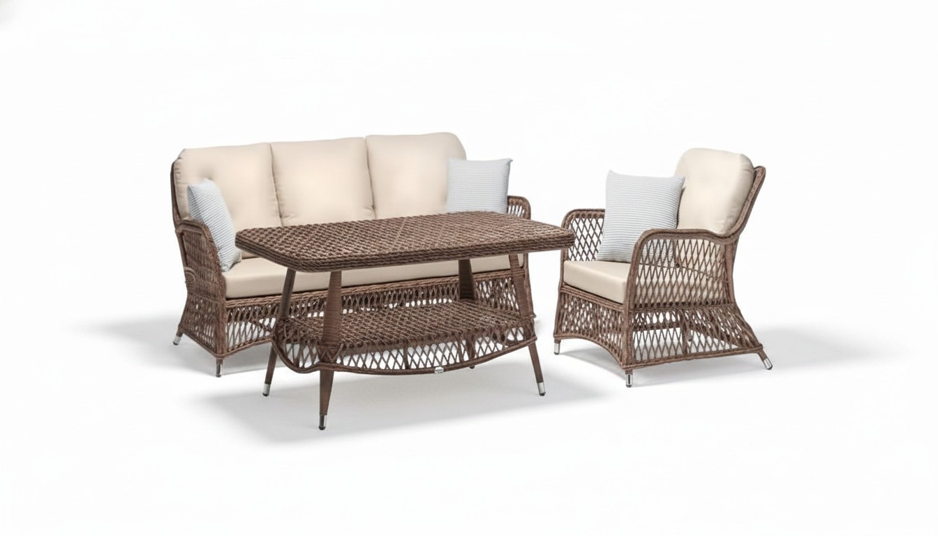 Sofagarnitur RattanmÃ¶bel Garten Terrasse Set Outdoor Lounge MÃ¶bel Balkon 3tlg.
