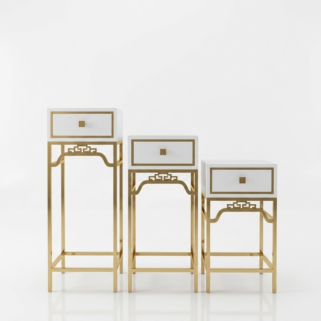 StÃ¤nder Konsolen Tisch SÃ¤ule Design Regal â Holz mit Edelstahl Hochglanz