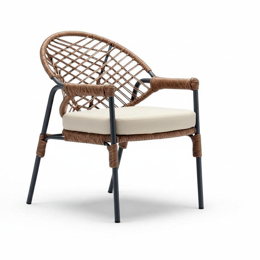 Stuhl Hochwertig Terrasse Braun Luxus Modern StÃ¼hle stilvoll Rattan Stil