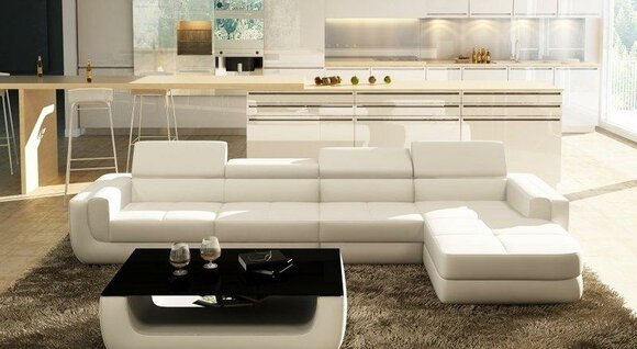 Leder L Form Modern Wohnlandschaft Couch Big XXL Sofa Polster Ecke Garnitur