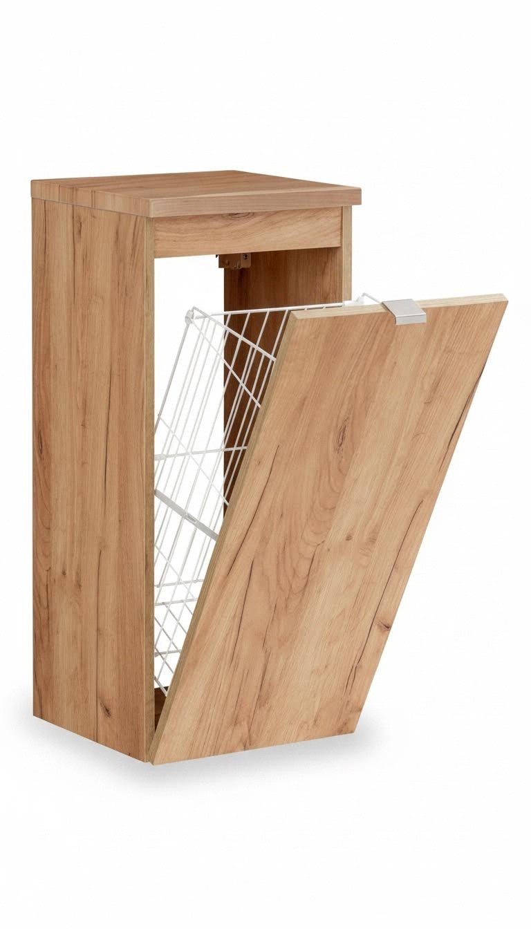Universelle HÃ¤ngeschrank Schrank BadmÃ¶bel mit einem WÃ¤schekorb