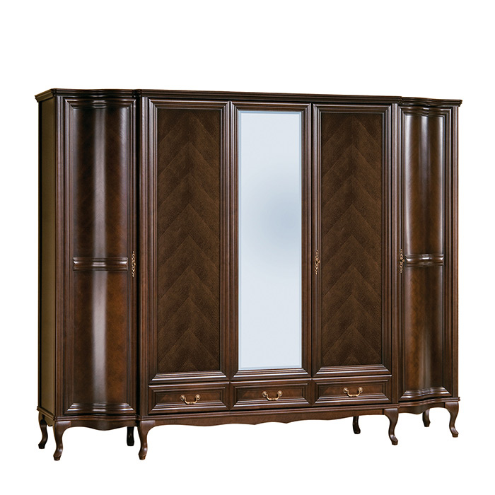 Klassische SchrÃ¤nke Schrank Kleiderschrank Schrankwand 5 TÃ¼ren Holz