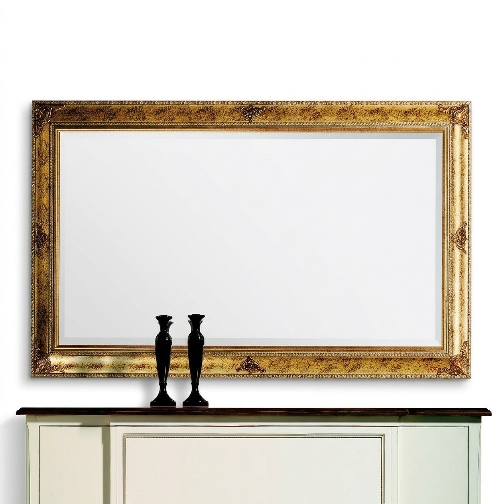 Wandspiegel Holz Rahmen HÃ¤ngespiegel Goldener Spiegel Wandspiegel Wohnzimmer Neu