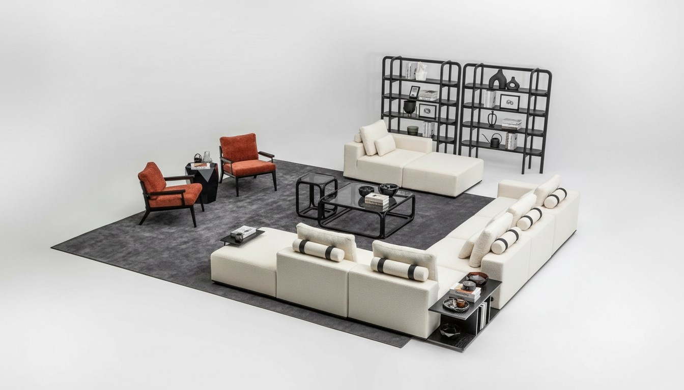 WeiÃe Sofagarnitur PolstermÃ¶bel L-Form Sofa Ecksofa Sessel Textil Couch Sofas