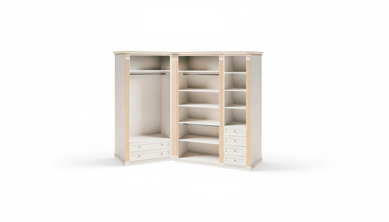WeiÃer Eckkleiderschrank Exklusive SchlafzimmermÃ¶bel Massivholz Schrank