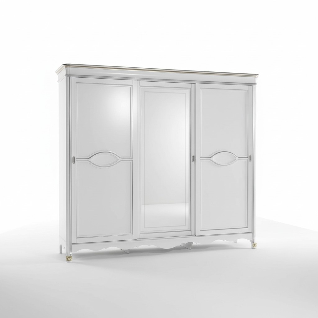 WeiÃer Klassischer Kleiderschrank SpiegeltÃ¼r Schlafzimmer MÃ¶bel Design