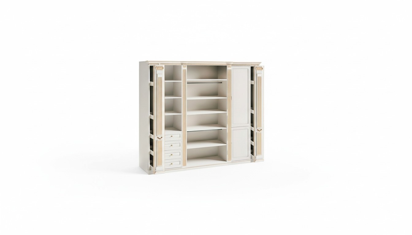 WeiÃer Stilvoller Kleiderschrank Massivholz Luxus Schlafzimmer Schrank