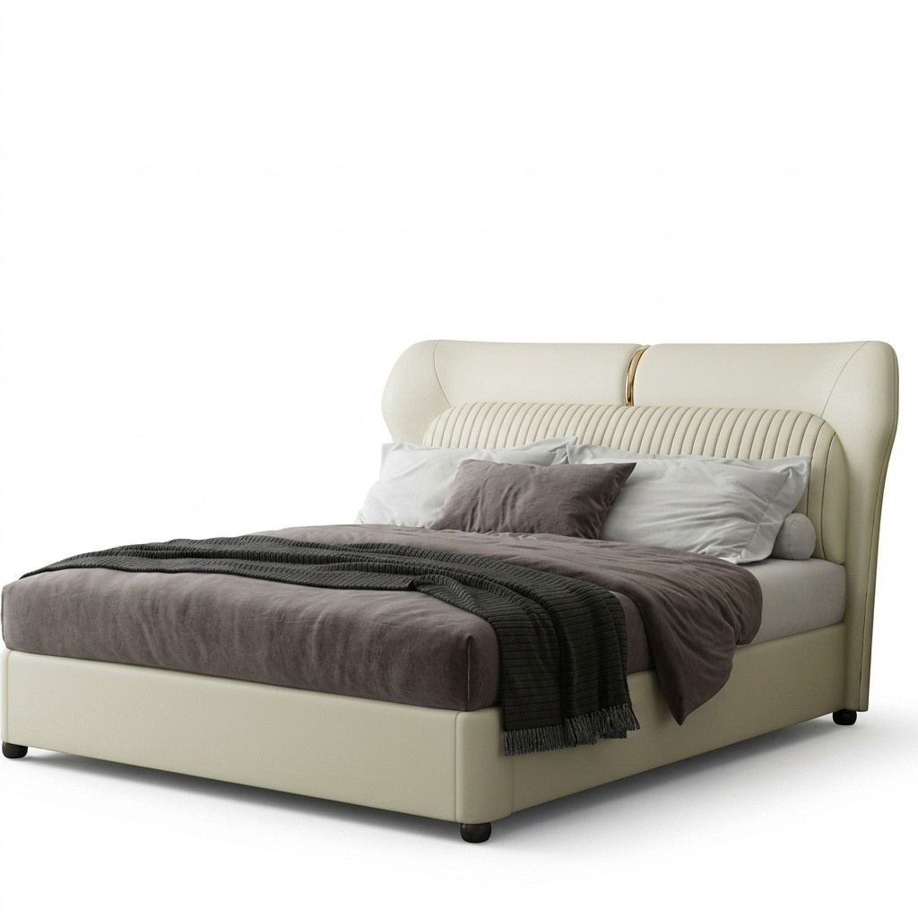 WeiÃes Edelstahlbett Moderne Schlafzimmer Betten Luxus Holzgestell Neu