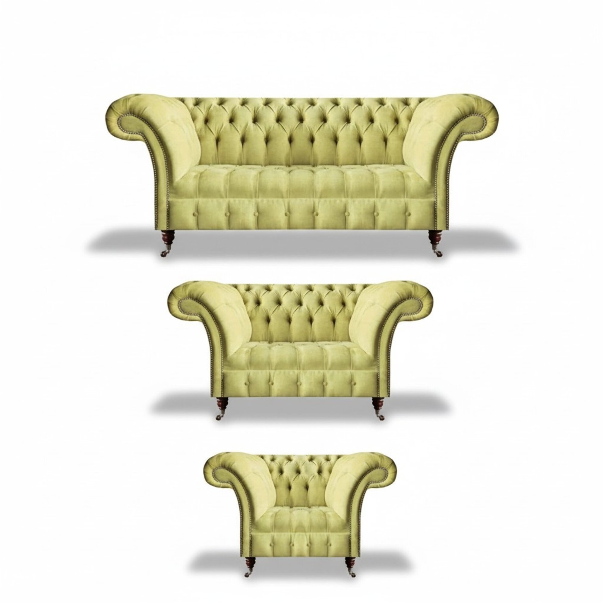 Wohnzimmer Gelb Luxus Garnitur SitzmÃ¶bel Polster Stoff Neu Chesterfield