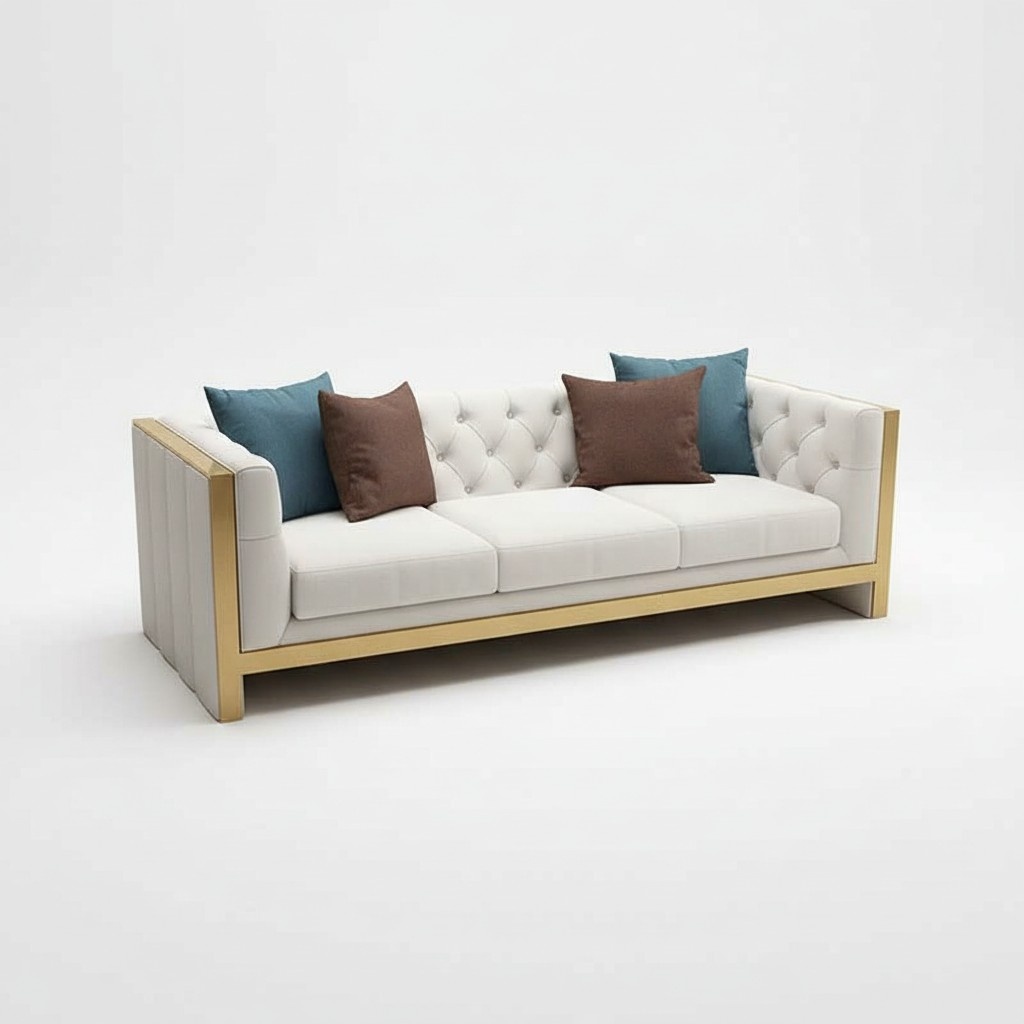 Wohnzimmer Set Sofa 3+1 Sitzer luxuriÃ¶se weiÃ Sofas Design leder neu