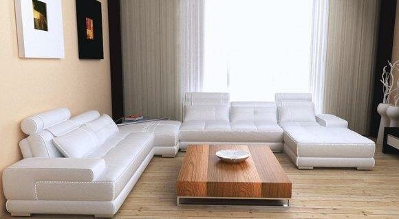Wohnlandschaft Sofa Couch Polster Ecksofa WeiÃ Garnitur U Form Eck Neu