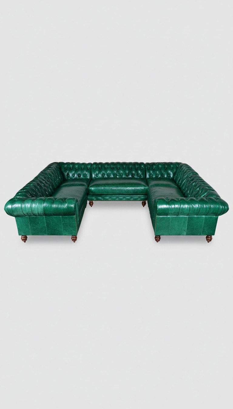 XXL Big Sofa Wohnlandschaft Ledersofa Couch U Form Chesterfield