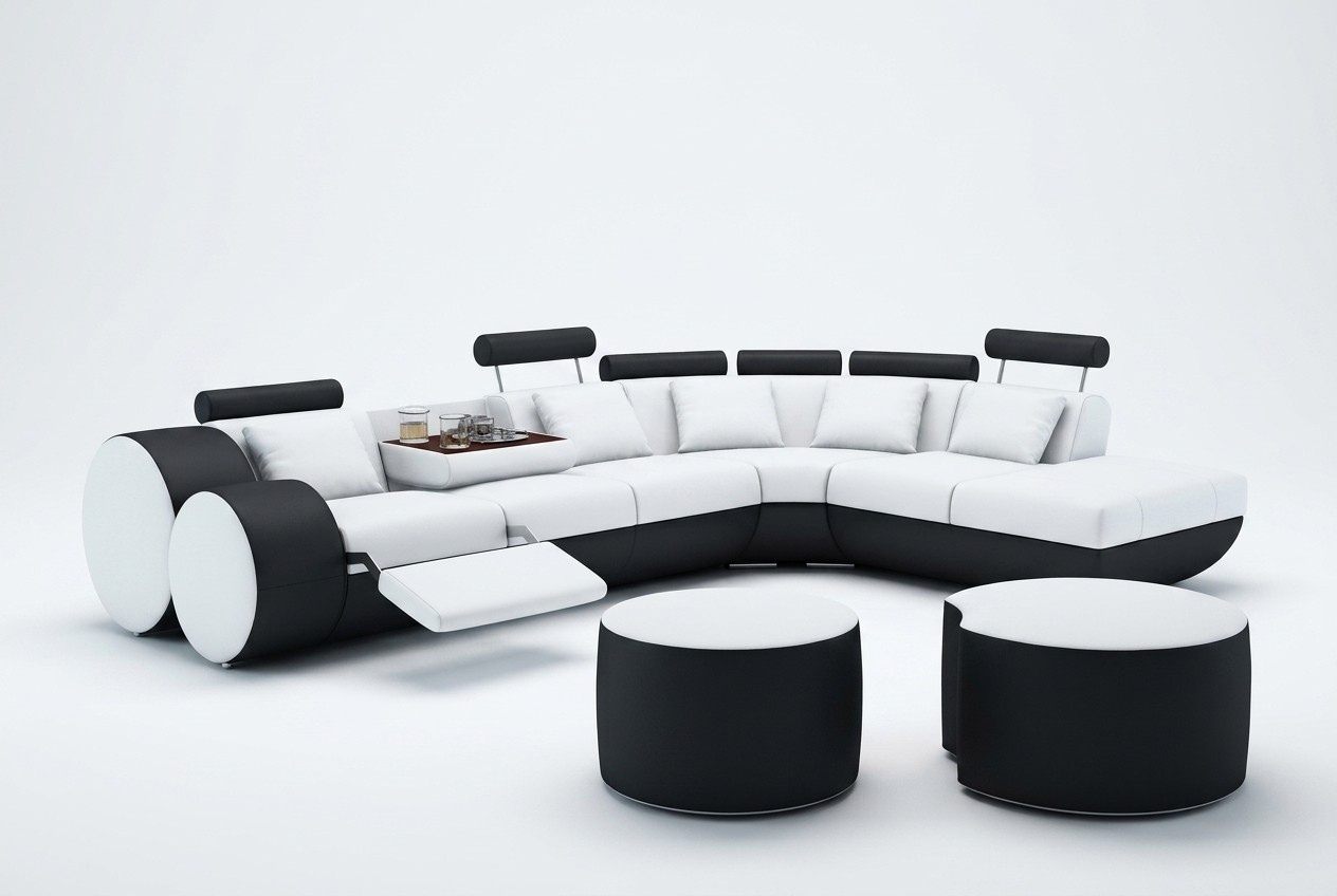 XXL Multifunktions Ledercouch Couch Big Sofa Polster Ecksofa Moderne