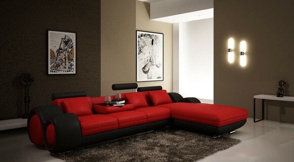 Patentiertes Design Ecksofa Sofa Couch Polster Leder Ecke BERLIN