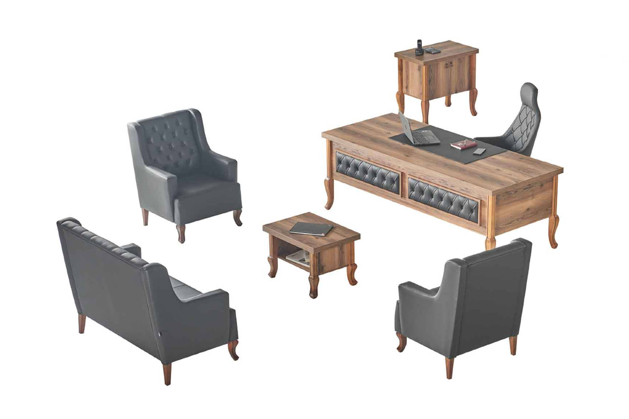 BÃ¼rotisch Chefsessel Sideboard Leder Sofa-Set BÃ¼roeinrichtung Klassisch