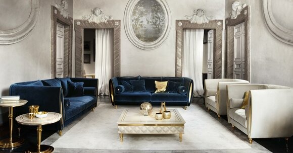 Sofagarnitur Sofa Couch 3 + 1 Wohnzimmer Designer MÃ¶bel Classisch