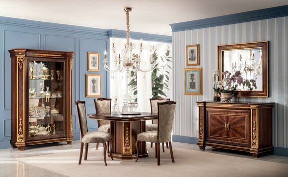MÃ¶bel Tisch + 4x Stuhl Sets Esszimmer Garnitur Holz Komplett Barock