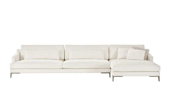 WeiÃ Couch Wohnlandschaft Stoff Eck Garnitur Design Modern Textil Sofa