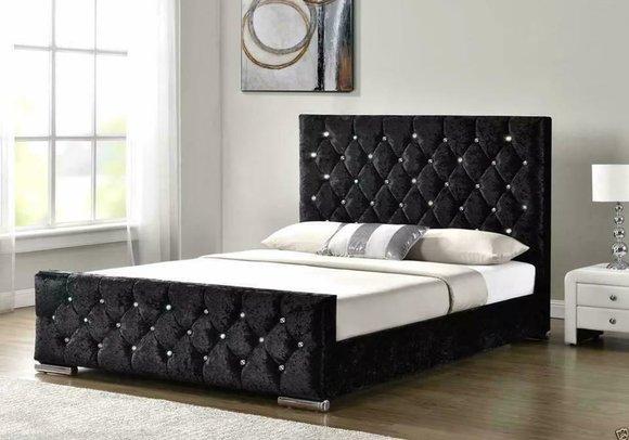 Luxus Chesterfield Hotel Polster Doppel Leder Bett Schlafzimmer Betten