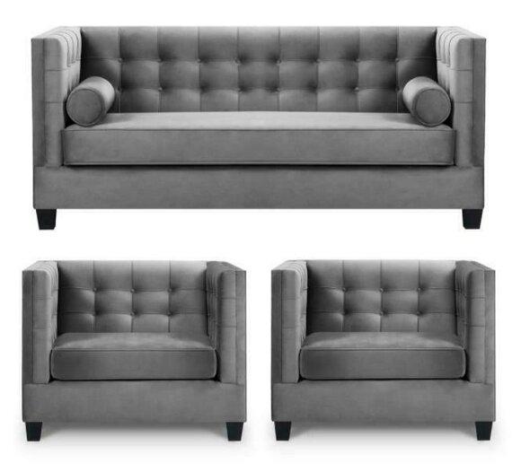 Sofagarnitur Schlafsofa Grau Sessel Kreative MÃ¶bel Textil Stoff Wohnzimmer Neu