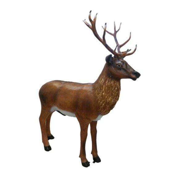Hirsch LebensgroÃe Figur Dekoration Statuen Skulptur Garten Deko Figuren 180cm
