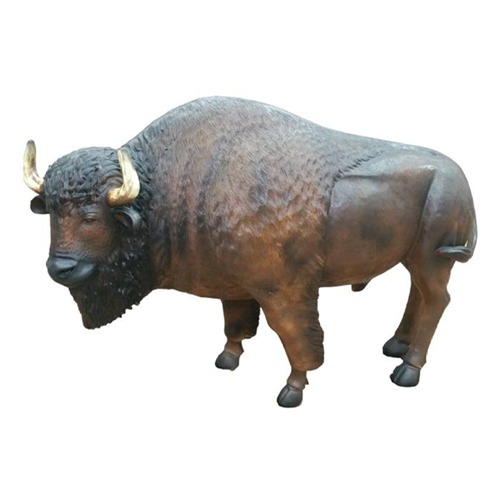 Bison LebensgroÃe Figur Dekoration Statuen Skulptur Garten Deko Figuren