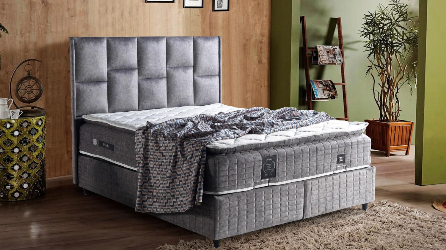 Bett Design Betten Luxus Beige Polster Schlafzimmer MÃ¶bel Silber 160x200