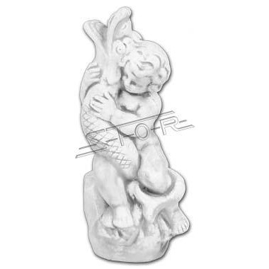 Wasserspieler Brunnen Figur Steinfigur fÃ¼r Garten Deko Teich Wasserspucker 6003