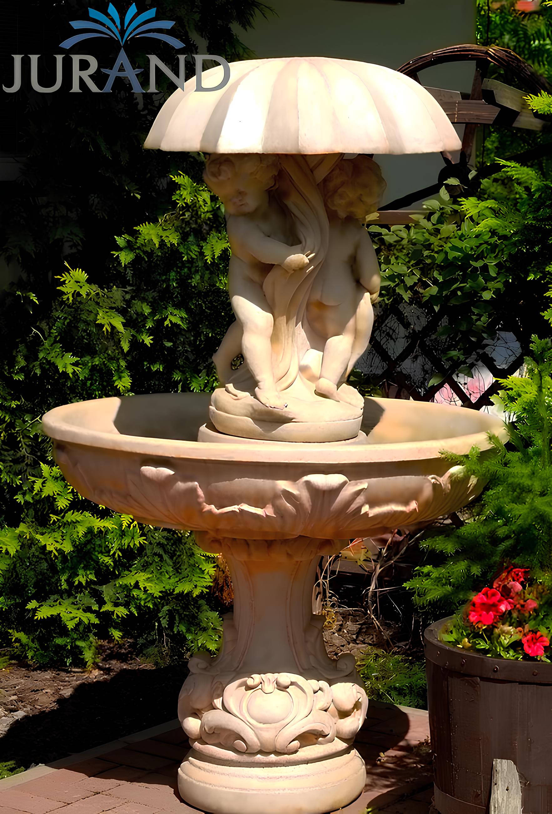 Springbrunnen FontÃ¤ne Zierbrunnen Garten 1028 Deko Brunnen 171 cm Steinguss