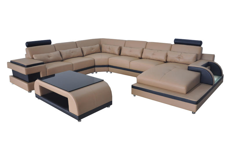 Luxus Polster Sitz Leder Eck Couch mit USB Sofa Wohn MÃ¶bel Landschaft Garnitur