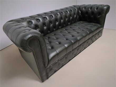 3-Sitzer-Designersofa Sofa mit weicher Polsterung Sofas Naturleder AntikgrÃ¼n Sofort