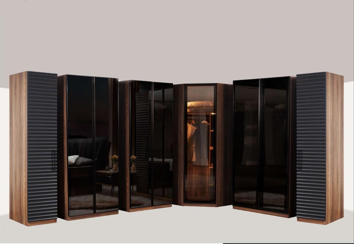 Schlafzimmer Moderner Eckschrank LuxuriÃ¶ser Holz Kleiderschrank Sofort