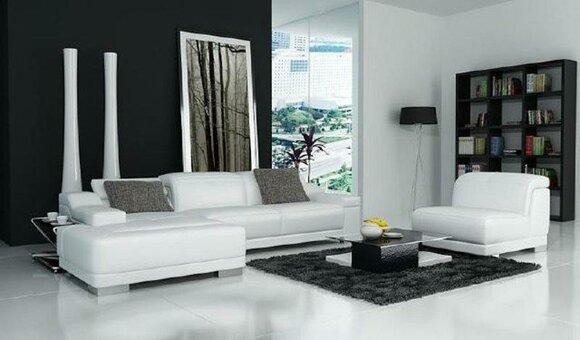 Wohnlandschaft Polster Landschaft Leder Ecke Eck Sofa Couch Garnitur Modern