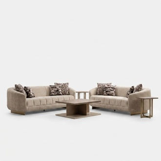 2x 3-Sitzer, Couchtisch & Beistelltische â stilvolles Set fÃ¼rs Wohnzimmer