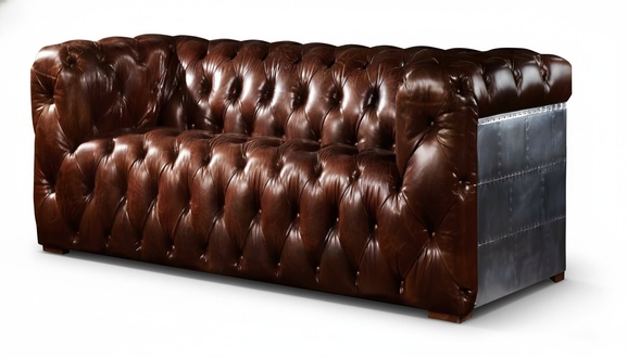 3-Sitzer Chesterfield Couch Polster Sofa Modern Aluminium RÃ¼ckseite